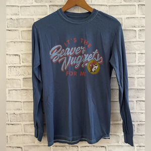 Women’s Buc-ee’s blue long sleeve “Beaver nuggets” shirt Small